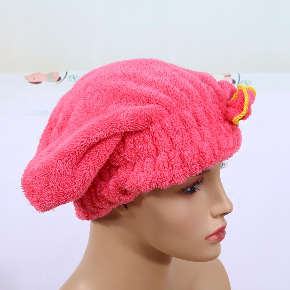Quick Dry Cute Women Microfiber Hair Drying   Wrap Tower Hat Accessory For Bath(yellow)
