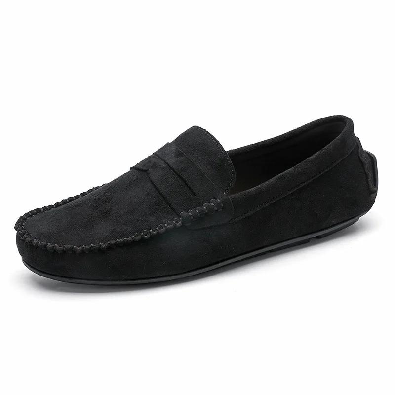 Mode Wildleder Männer Casual Schuhe Atmungsaktive Komfort Slip-on Herren Fahren Schuhe Luxus Marke Männer Müßiggänger Herren Faule Schuhe mokassins