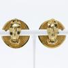 Chanel COCO Mark Earring Matelasse Vintage Plated Gold 18.1g Women Used