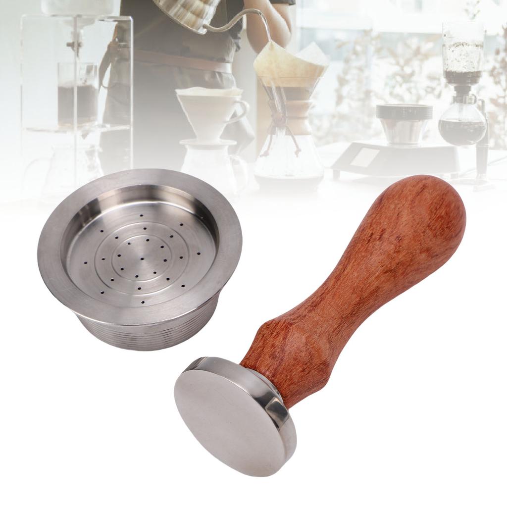Reusable Coffee Capsule Fit for Mio Coffee Makers Stainless Steel Refillable Coffee Filter Pod with Tamper Brush and Spoon