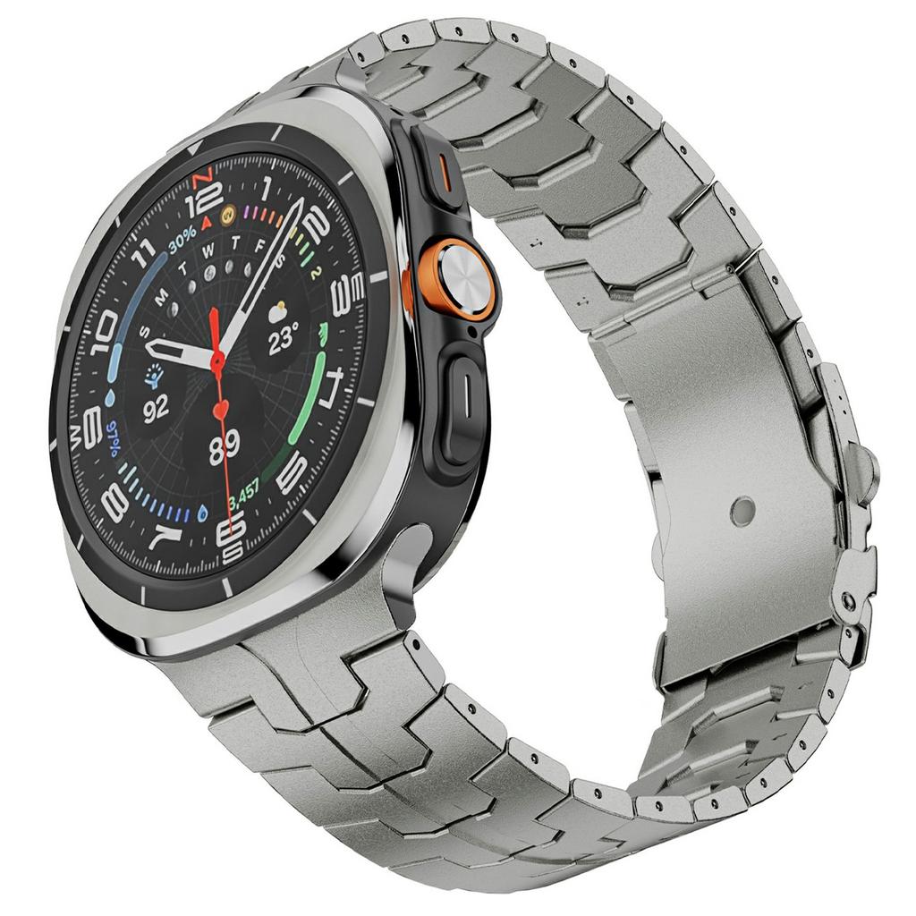 Stainless Steel Watch Band For Samsung Galaxy Watch8 44mm/40mm/Watch8 Classic 46mm Double Folding Buckle Wrist Strap Titanium