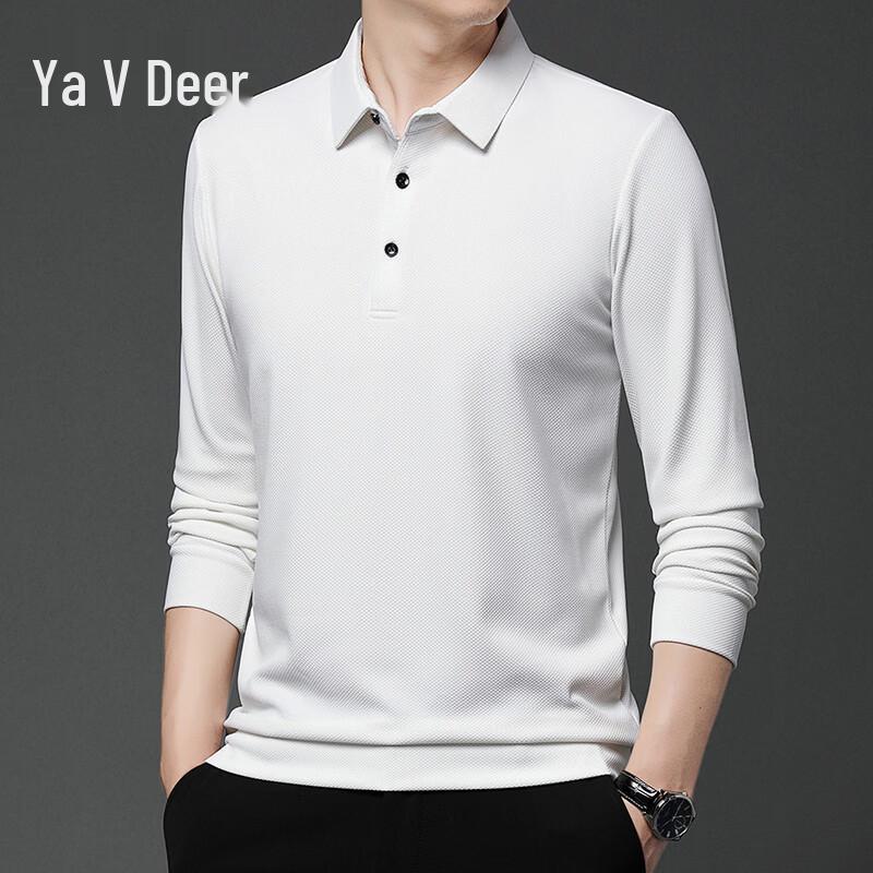 Yalu Men's Premium Cashmere Long Sleeve Polo Shirt