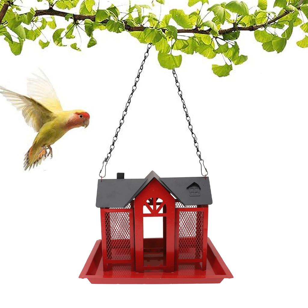 Bird Feeder House for Outside Mesh Wild Bird Feeder Large Capacity Weatherproof Bird Feeding Station Hanging for Garden Yard   Proof