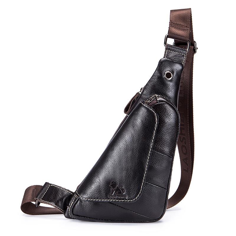 

Men s shoulder bag Genius Leather Vintage Shoulder Crossbody Bags Belt Waist Pouch For Men Travel Waist Chest Bags 30-3.5-20 cm коричневый