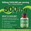 Choline (Comme L+Bitartrate de Choline) Complément alimentaire de 500 mg, 120 gélules par flacon