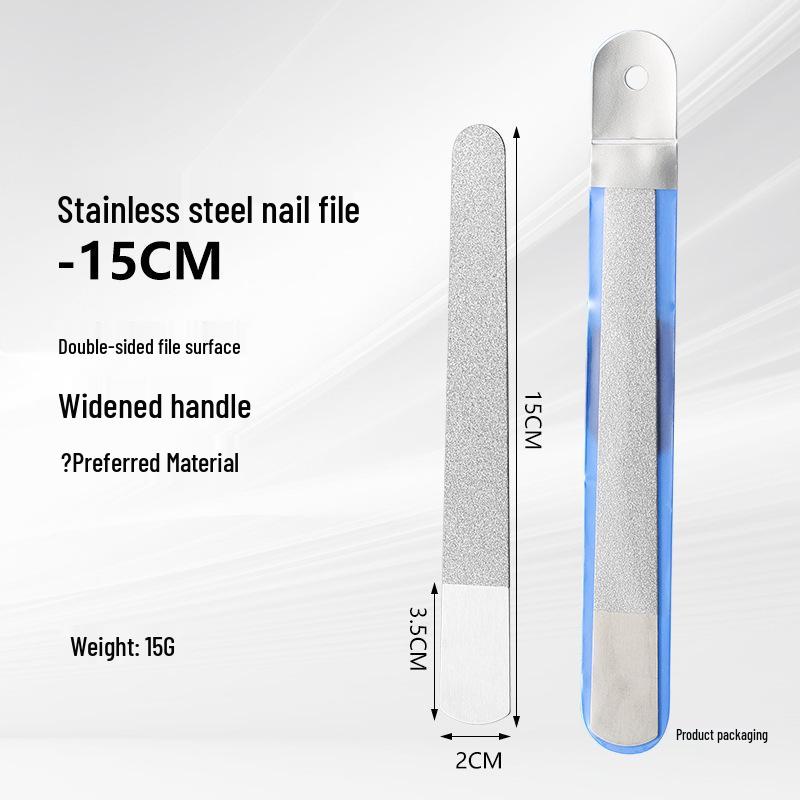 Stainless Steel Double-Sided Nail File and Shaper Tool