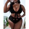 New Large Size Swimsuit Sexy Solid Color Knotted Fat Mm Swimsuit Explosive Bikini