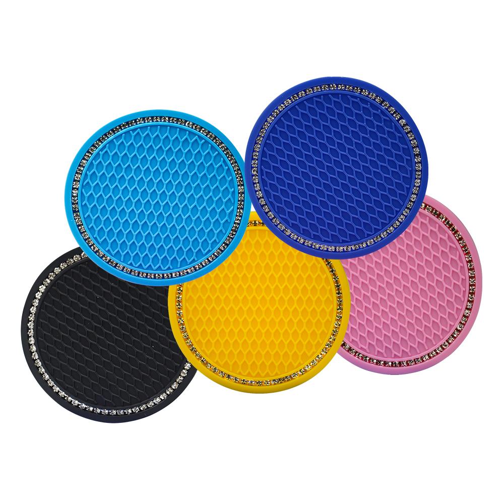 1PCS Vehicle Bling Car Coasters Cup Holder Silicone Anti Slip Dog Paw Coaster Mat Auto Accessories Universal 6
