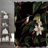 White Floral Hummingbird Leaf Shower Curtain, Bathroom Decorative Shower Curtain, Waterproof Shower Curtain with Hooks