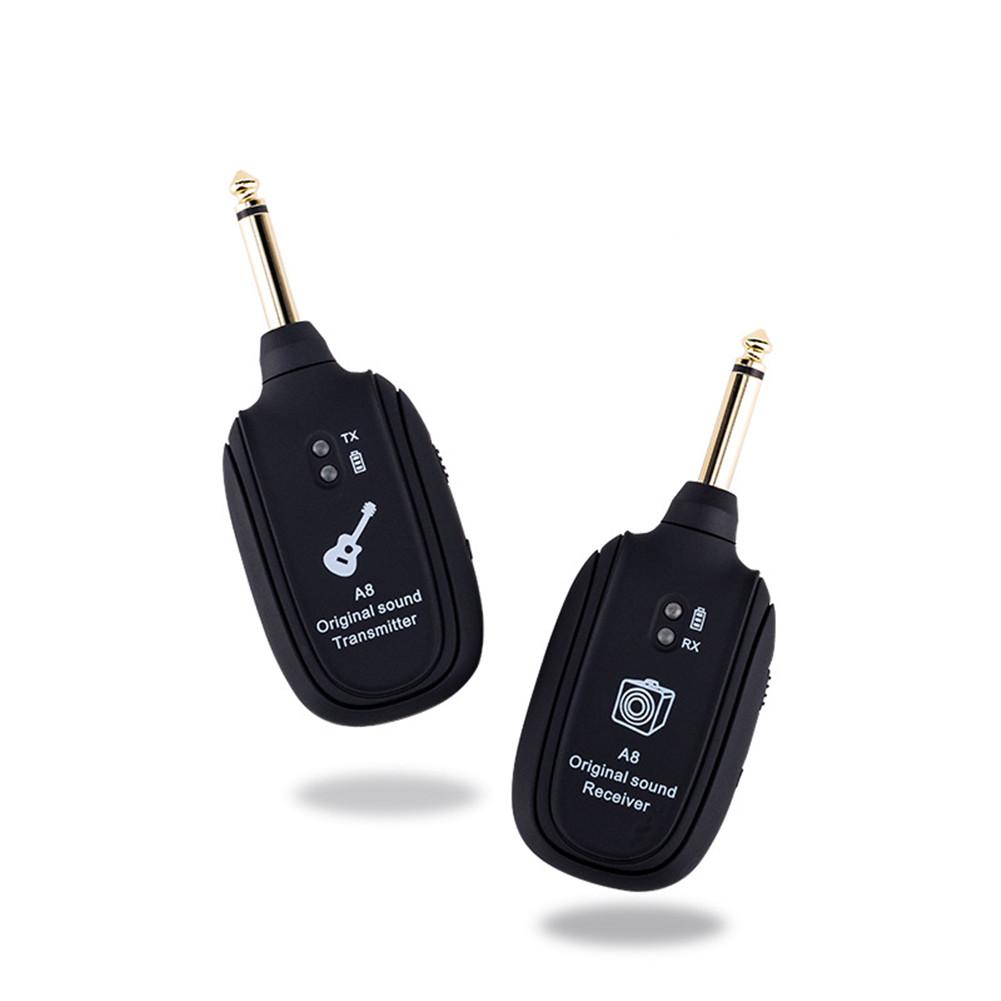 A8 UHF Guitar Wireless System Transmitter Receiver Built-in Rechargeable Wireless Guitar Transmitter For Electric Guitar Bass