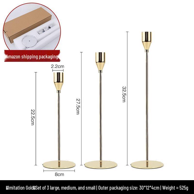 Nordic Light Luxury Aromatherapy Candle with Golden Candlestick - Perfect for Romantic Dinners and Elegant Table Decor