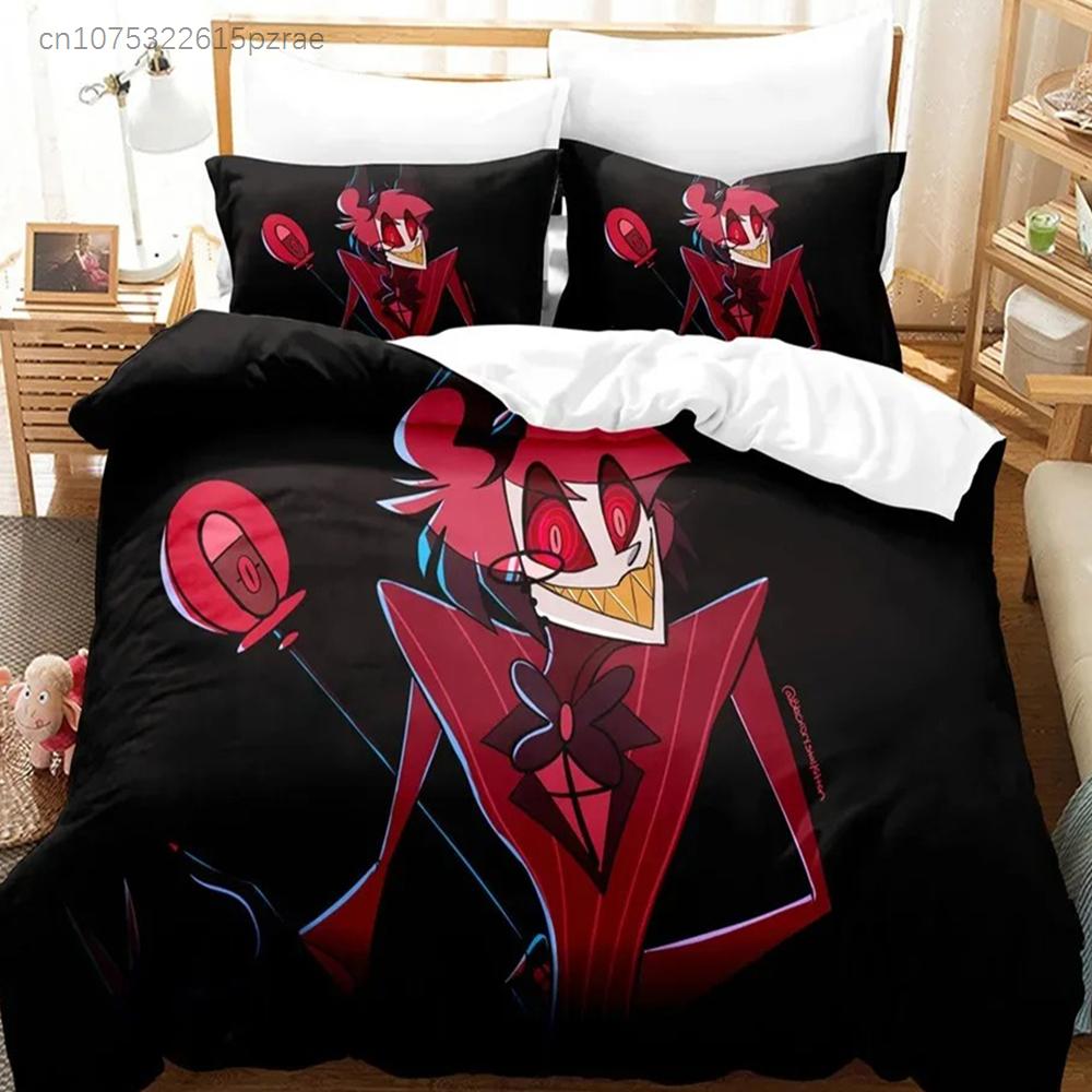 Fashion Cartoon Hazbin Hotel Bedding Set Duvet Cover Set With Pillowcase Twin Full Queen King Bedclothes Bed Linen Home Textiles