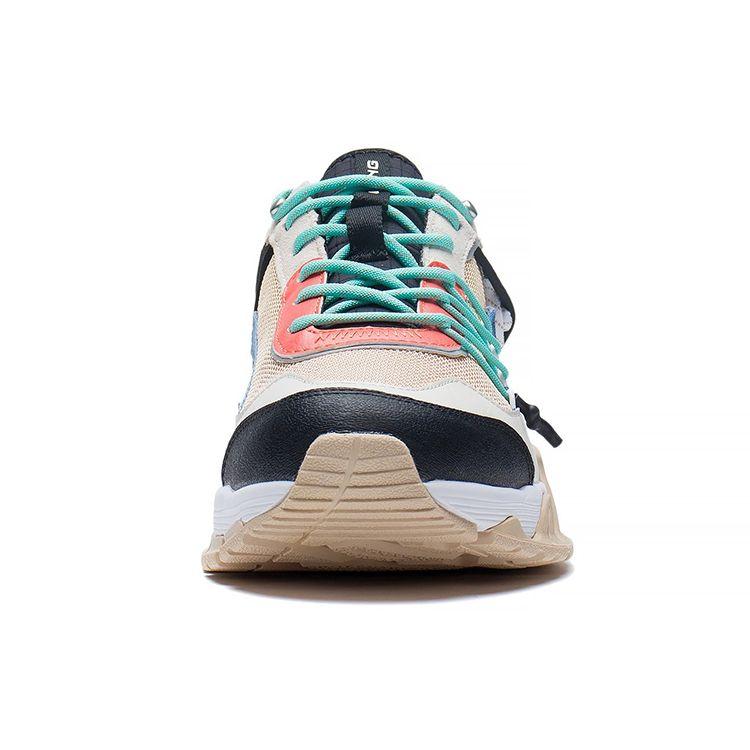 Li Ning Outdoor Shock Absorbing Durable Low Top Running Shoes Men Sneakers Black White ARDS001-4