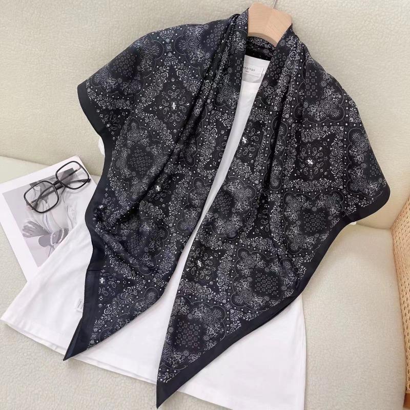 Women S Korean Style Square Scarf Elegant Air Conditioner Shawl