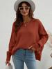 Autumn and winter fashion women's clothing crew neck knitted loose split pullover sweater women