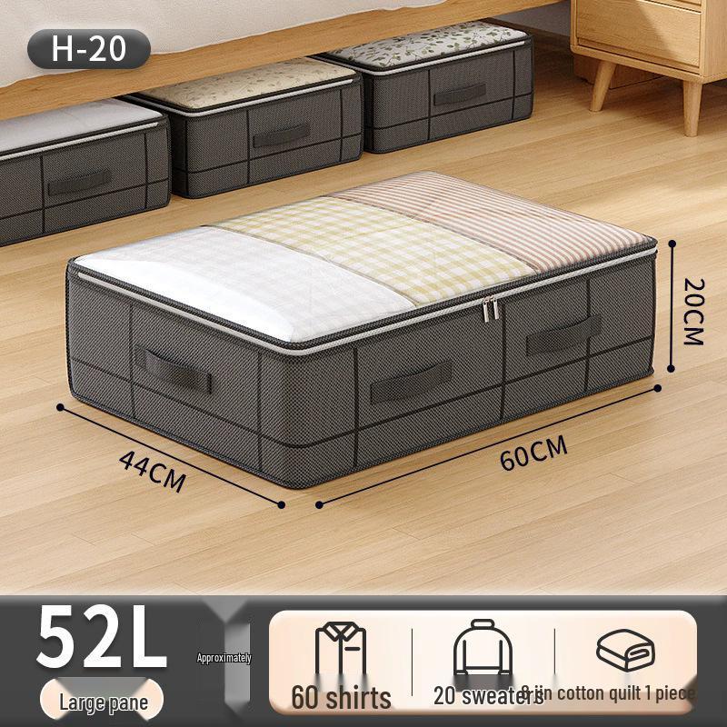 Saco de Armazenamento de Edredom de Algodão de Grande Capacidade com Janela Transparente - Ideal para Roupas e Itens Domésticos