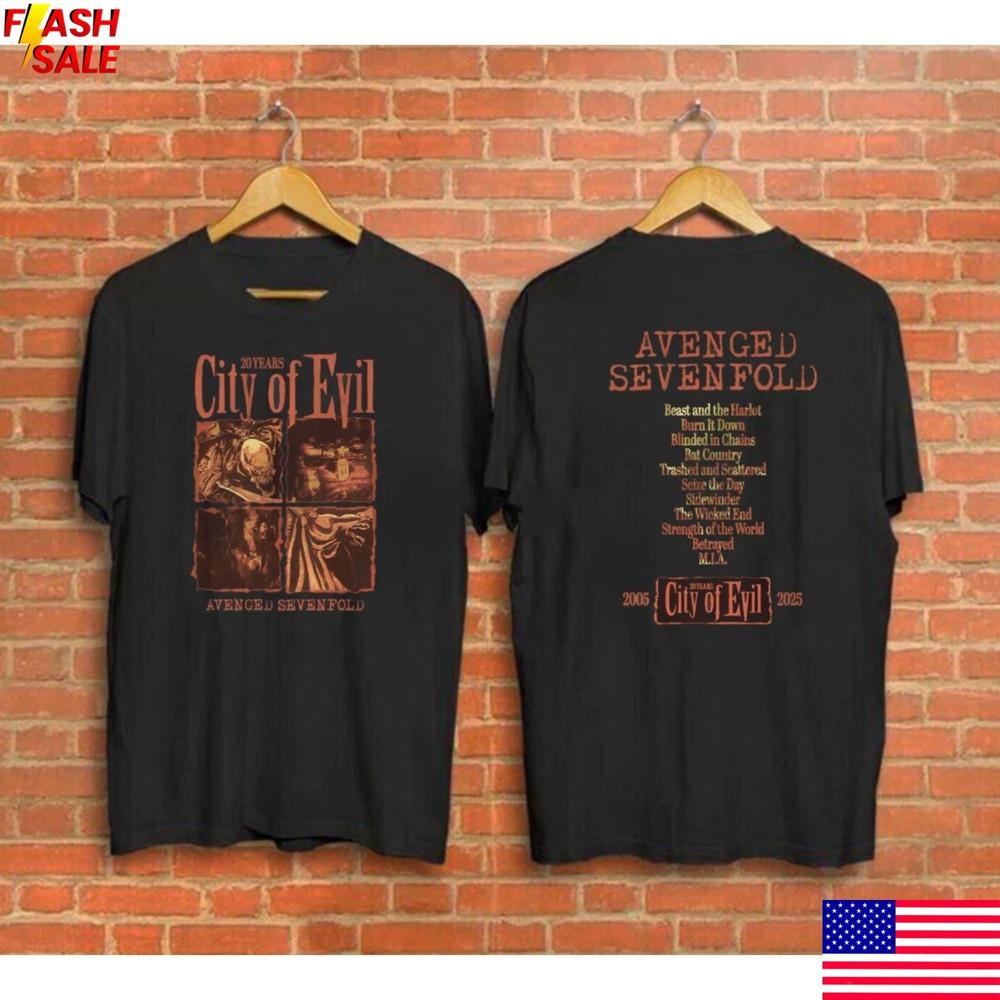Avenged Sevenfold City of Evil 20 Years Shirt Unisex T-Shirt XXXXL