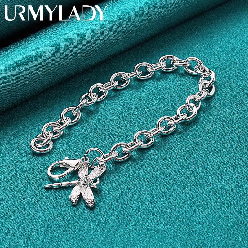 925 Sterling Sølv Dragonfly Zircon Anheng Armbånd For Kvinner Bryllup Forlovelse Mote smykker