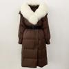OFTBUY Winter Jacket Women Long Natural Real Raccoon Fox Fur Collar White Duck Down Coat Belt Thick Warm Casual Outerwear