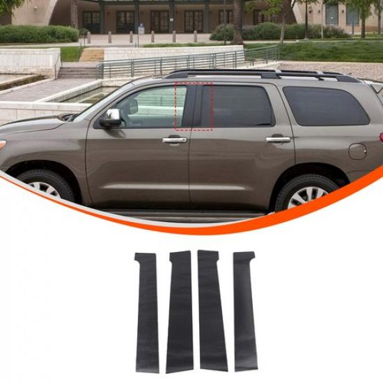 Black Window Center Pillar Sticker Trim Decal For Toyota Sequoia  2024