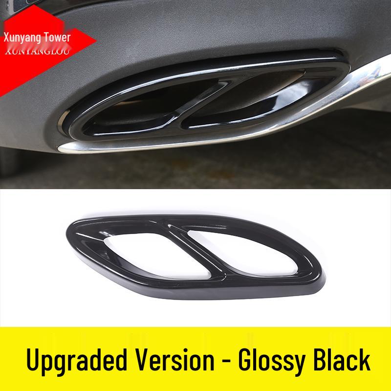 Couvercle de sortie d'échappement compatible pour Mercedes Classe A, C, E, GLC - Modification décorative à quatre sorties.