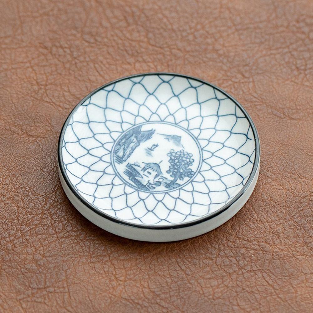 2 stk Keramisk Blå og Hvit Porselen Kinesisk Stil Tekopp Underlag Koppmatte Fest Servisesett