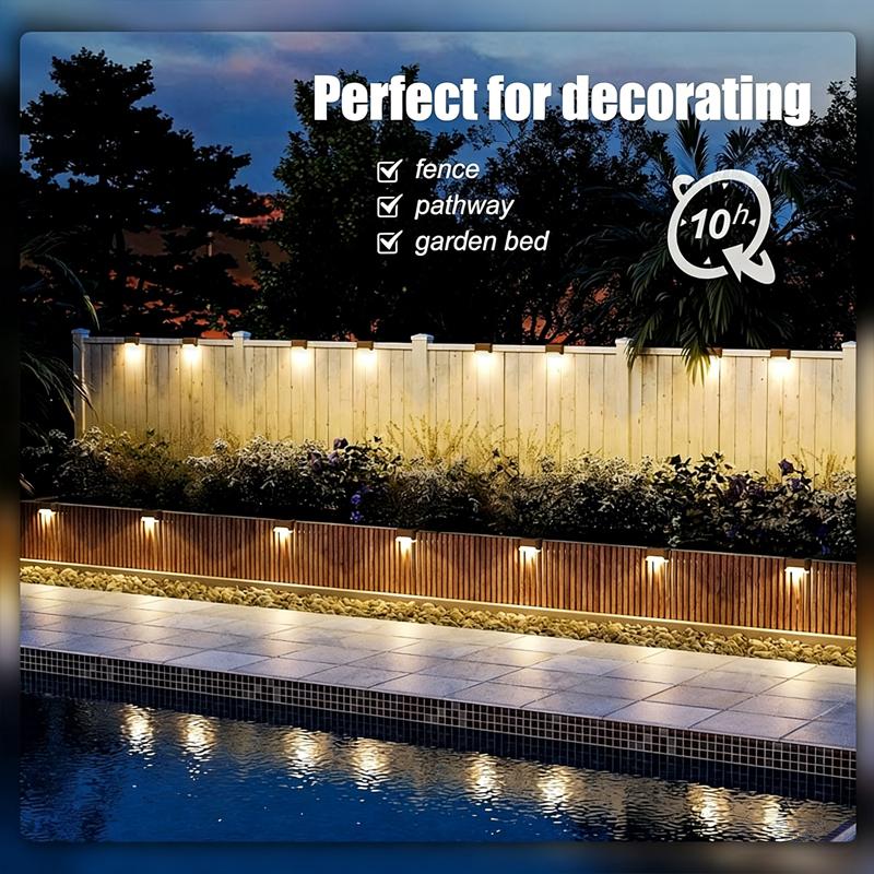 4/8/12/pcs Solar LED Lights Outdoor Garden Light Deck Lamp Solar Stairs Light Waterproof Solar Step Lamp Patio Garden Decoration