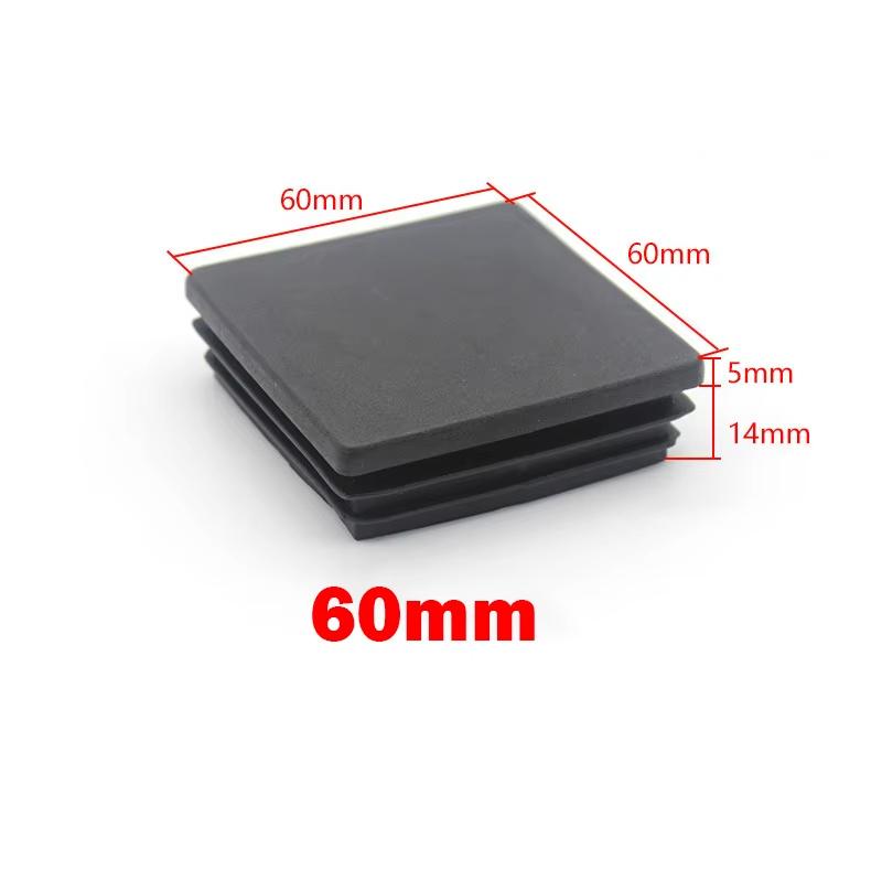 Square Plastic Black Blanking End Caps 13x13mm-120x120mm Inner Plug Cap Furniture Leg Tube Pipe Inserts Plugs Decorative Dust