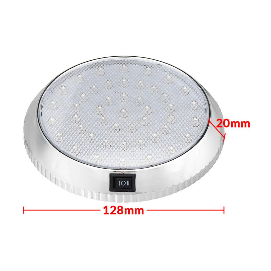 12V 46 LED Car Round Ceiling Dome Roof Light Interior Light Lamp On/Off Switch For Camper Van Caravan Motorhome Boat RV 1PCS