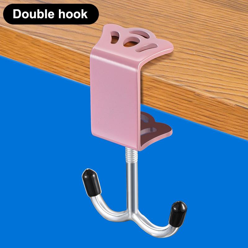 Justerbar Krok för Skrivbordskant Crown Metall Hängkrok Headset Skrivbordshängare Bordsida Hängande Förvaringsställ Stansfri Universalkrok