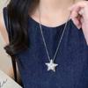 Dopamine Zircon Star Pendant Necklace Women's Sweet Cool Cold Wind Long Sweater Chain Accessories Versatile Fashionable Neck Chain