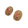 Vintage Chinese-Style Dried Flower Amber Stud Earrings: Classic, Versatile, High-End Fashion