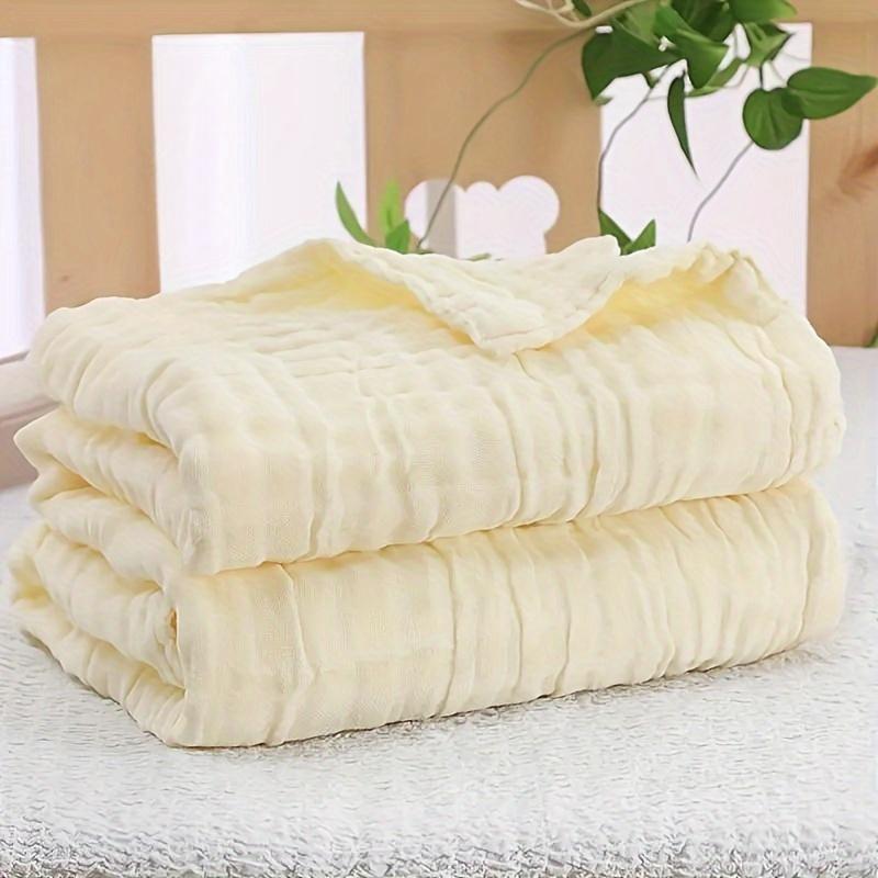 Soft Six-layer Cotton Bath Towel, Gauze Bath Towel, Plain Color Wrap Blanket Bubble Bubble Gauze Baby Swaddle & Cover
