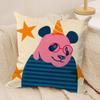 Panda tropical leaves Cushion Cover Silky Short Plush Invisible Zipper Dustproof Sofa Pillow Case for Home Decor