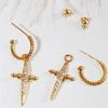 New Fashion Cross Dangle Earrings For Women Gold Color Hip Hop Cool Girls  Chic Gift Newly Designed Jewelry Drop Ship