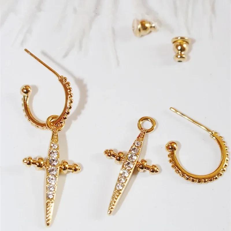 New Fashion Cross Dangle Earrings For Women Gold Color Hip Hop Cool Girls  Chic Gift Newly Designed Jewelry Drop Ship