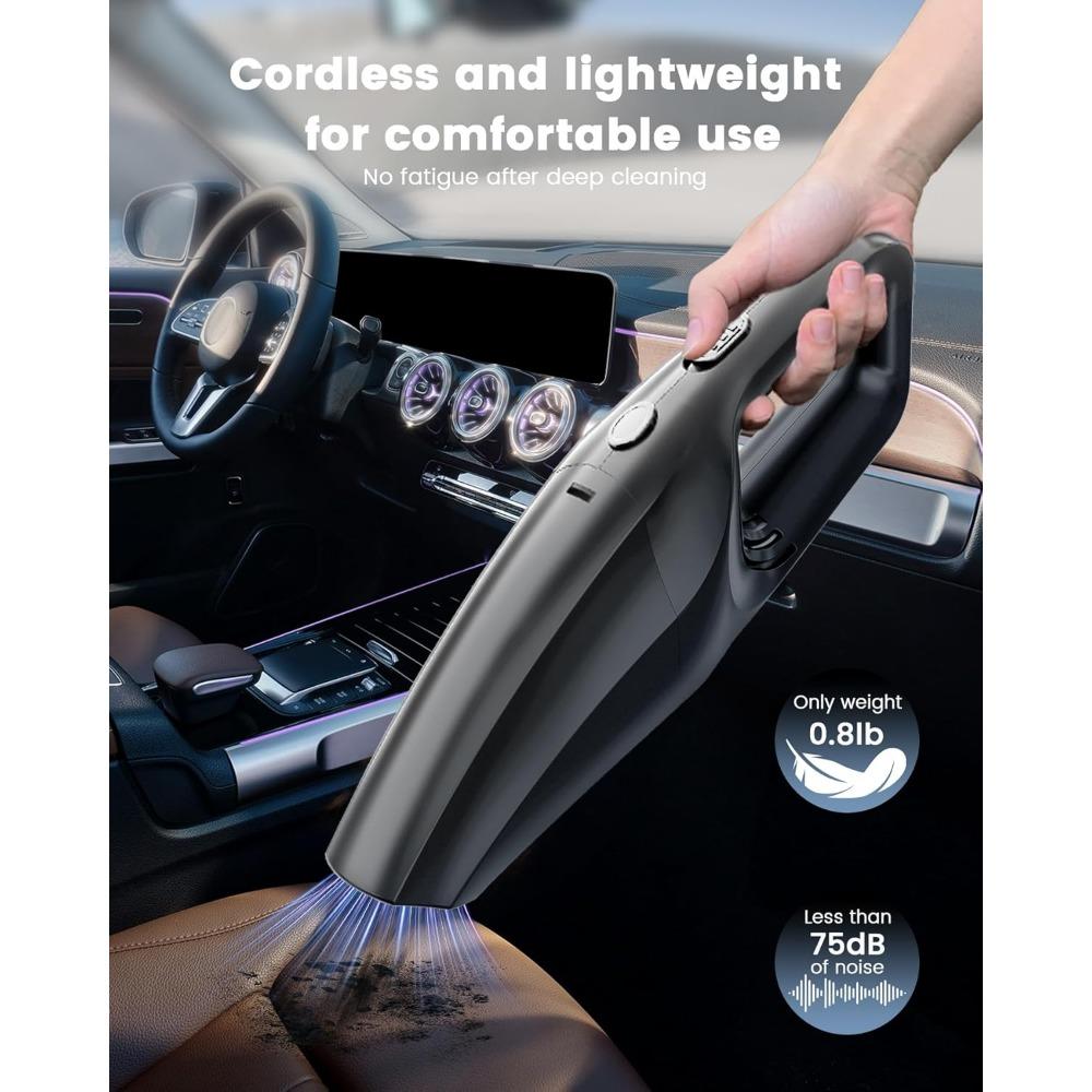 Handheld Vacuum Cordless, Car Vacuums with Rechargeable Battery, Portable Hand Held Vacuum Cordless with Washable HEPA Filter, M