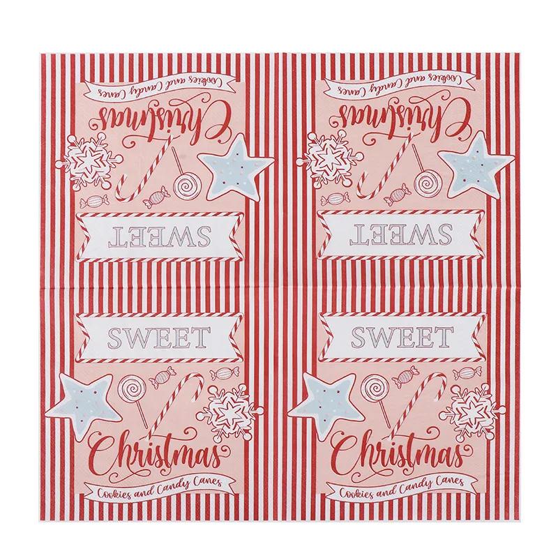 20 teile/paket 33*33 cm 2-lagig Einweg Party Serviette Weihnachten Muster