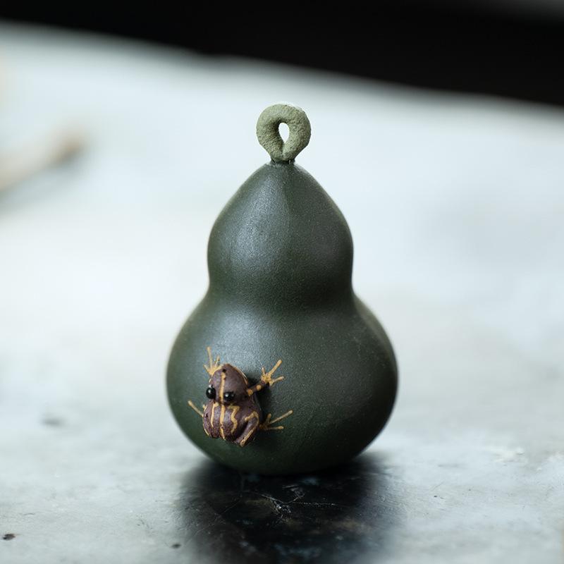 

Yixing Zisha Water Spraying Frog Gourd Tea Pet Vintage Tea Sculpture Tea Figurine Play Toys Tea Statue Ornaments Supplies Craft