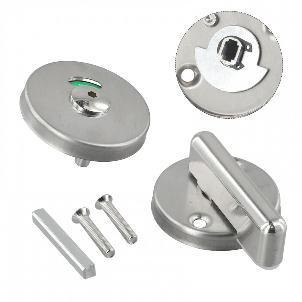 WC Door Lock Stainless Steel Bathroom Door Engaged Hardware Indicator Restroom
