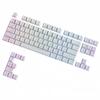 JYF.QUANYI 98-Key Contour 4.0 Double-Shot PBT Light-Transmitting Keycaps with Side Carvings and Cherry Profile for MX Mechanical Keyboards (White)