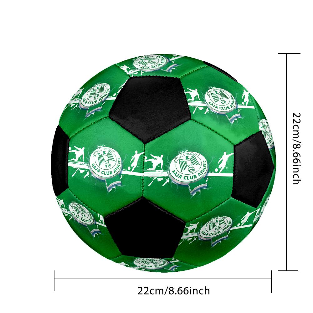 SIZE 5 Raja Casablanca Soccer Ball Colorful All Ages Machine Stitched PVC Competition Ready Durable High-Bounce