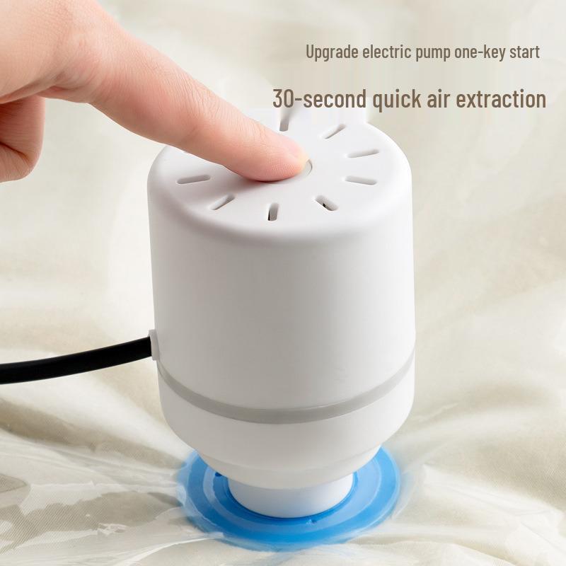 Universal Plug-in Air Pump for Vacuum Compression Bags, 110V US/EU Standard, Efficient Air Extraction for Household Use.