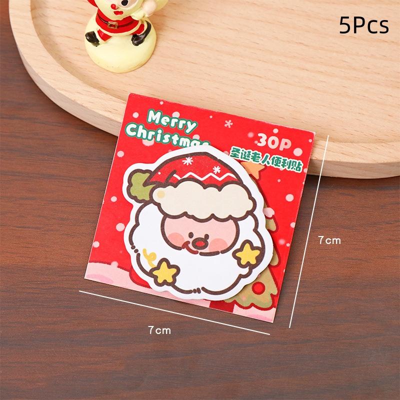 5/10Pcs Cute Cartoon Christmas Message Sticky Note Kawaii Student Stationery Memo Pad Post-It School Supplies Christmas Gifts