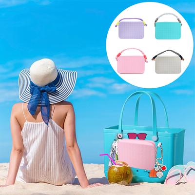 Silikon-Einsatztaschen für Strandtasche, Geldbörsenanhänger, Handyhalter-Hülle, Kosmetiktasche zur Aufbewahrung für Reisen und den Außenbereich