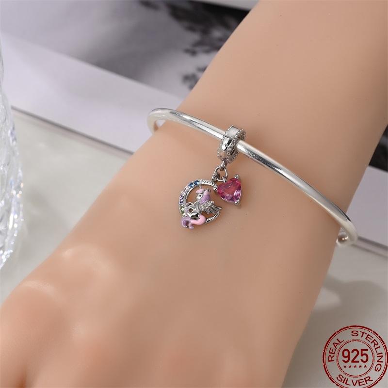 Sweet Copper Princess Dress Rainbow Horse Cat Charms Beads Fit Pan Original Bracelets Diy Jewelry