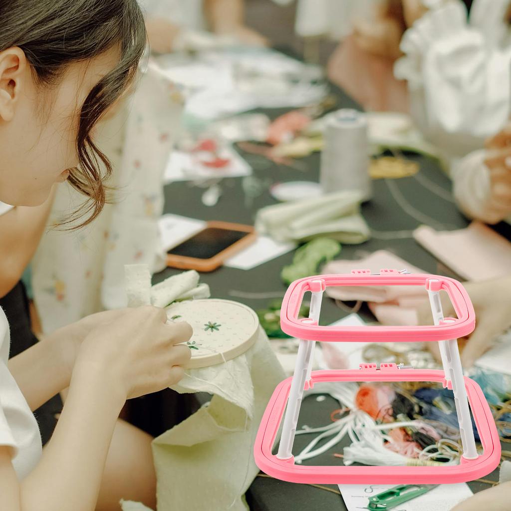 Rotary Tool Embroidery Tools Hoop Needlework Stand Double Layer Support Cross Stitch Circle Bracket Home