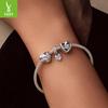 Eternal Heart Beaded S925 Silver Valentine'S Day Beads Fashion Versatile Diy Bracelet Accessories