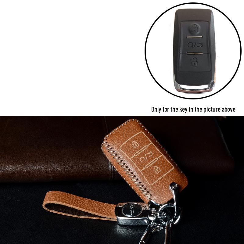 Xiongbing Schlüsselanhänger-Set für Toyota: Modifizierter Leder Ein-Knopf-Start Schlüsselanhänger