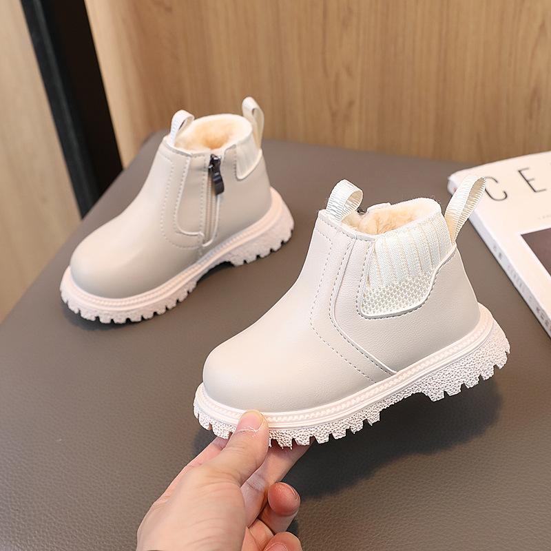 Dívčí podzimní a zimní nová móda pro malé holčičky Všestranné dětské boty krátké kozačky Kojenecké kozačky s měkkou podrážkou